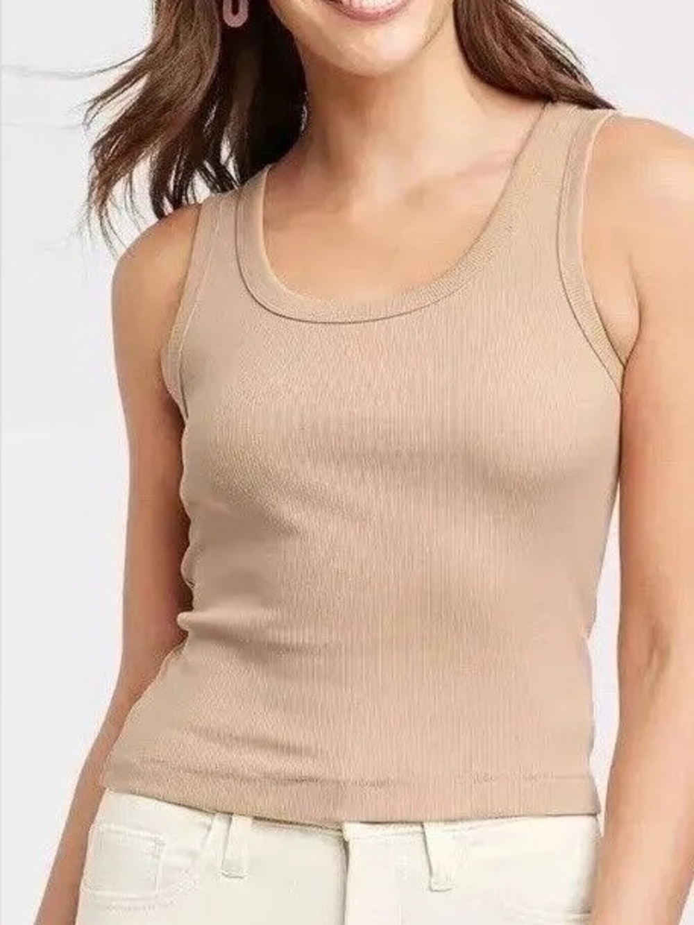 NWT Universal Thread Scoop Neck Tank Top in Light Brown